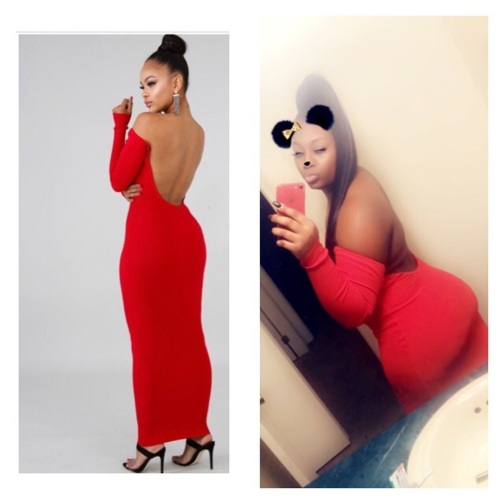 Long back out sweater dress